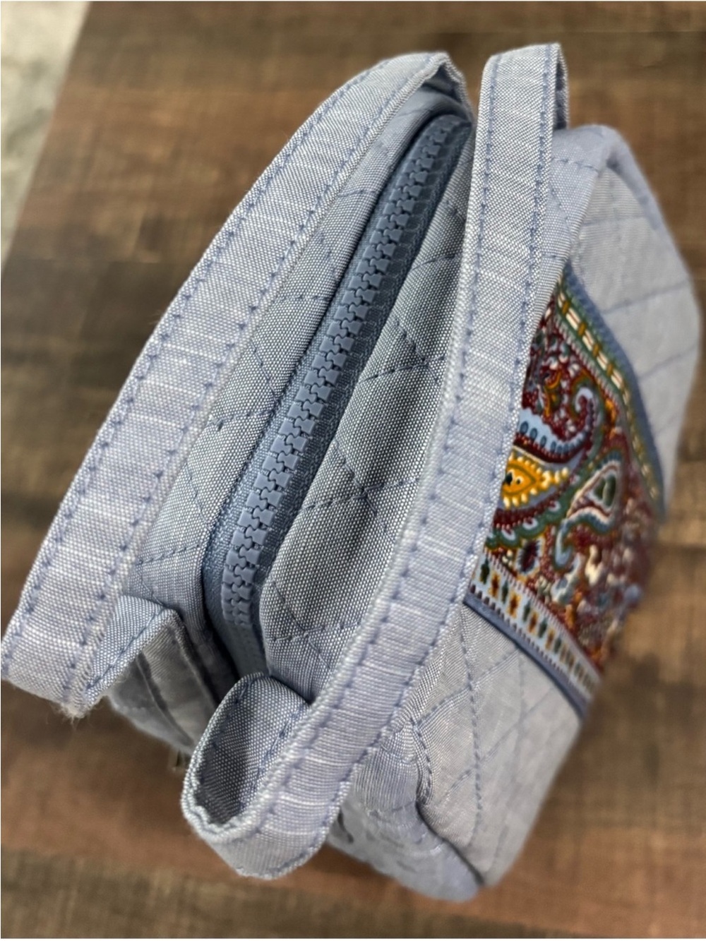 Vera Bradley Light Blue Quilted Lunch Tote with Paisley Stripe - Picture 10 of 10
